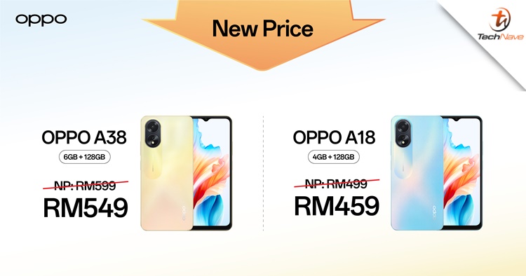 The OPPO A38 and A18 get new price drops with up to RM50